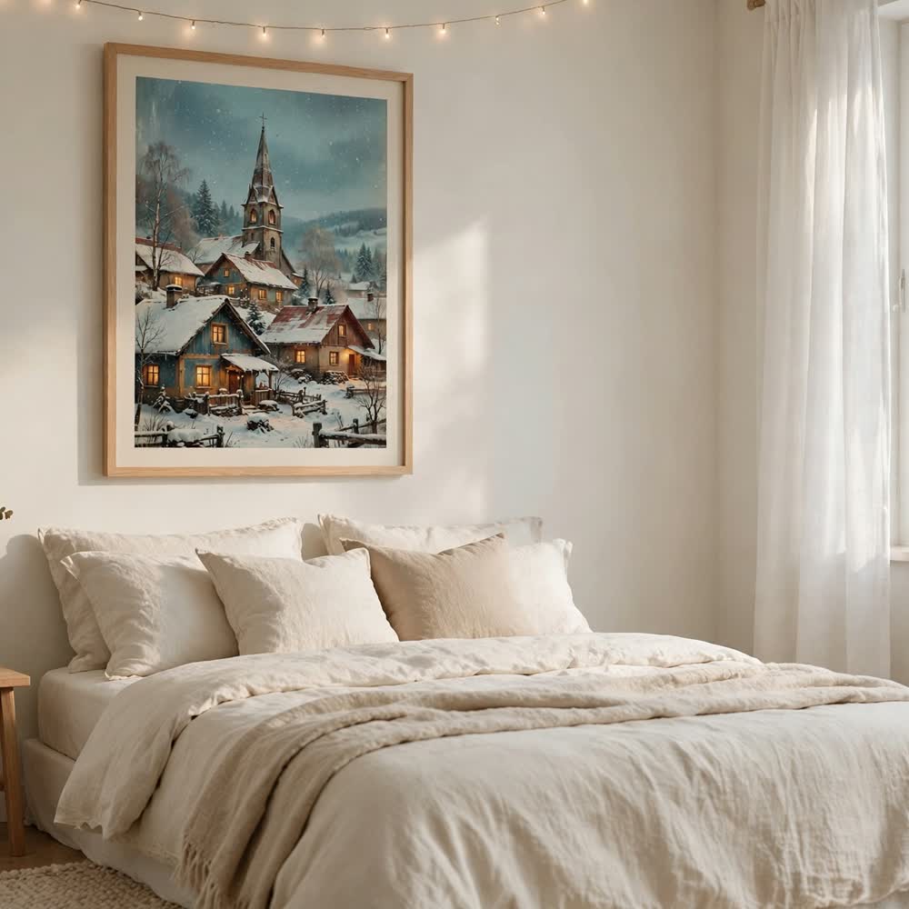 Film-Photo Christmas Morning — Vintage Winter Landscape Poster