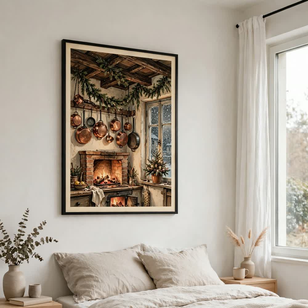 Nonna's Christmas Kitchen — Vintage Christmas Kitchen Poster