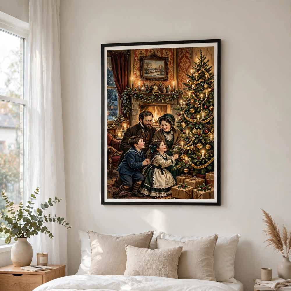Heirloom Family Noel — Vintage Winter Landscape Poster