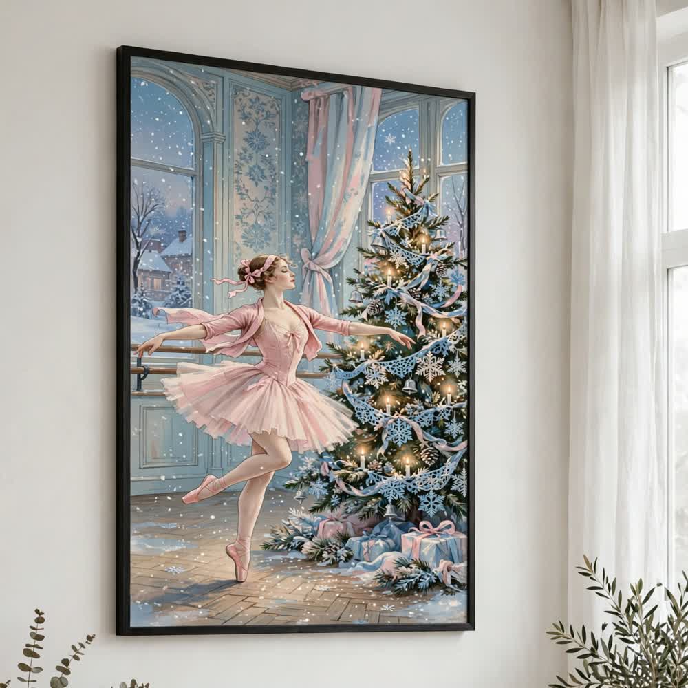 Ballet Rehearsal Eve — Vintage Winter Landscape Poster
