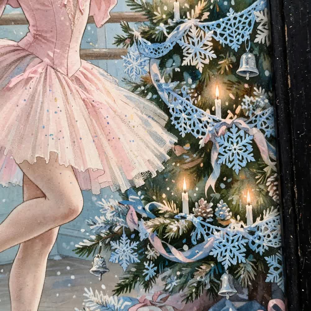 Ballet Rehearsal Eve — Vintage Winter Landscape Poster