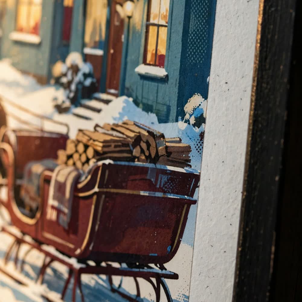 Vintage Sleigh Ride — Vintage Winter Landscape Poster
