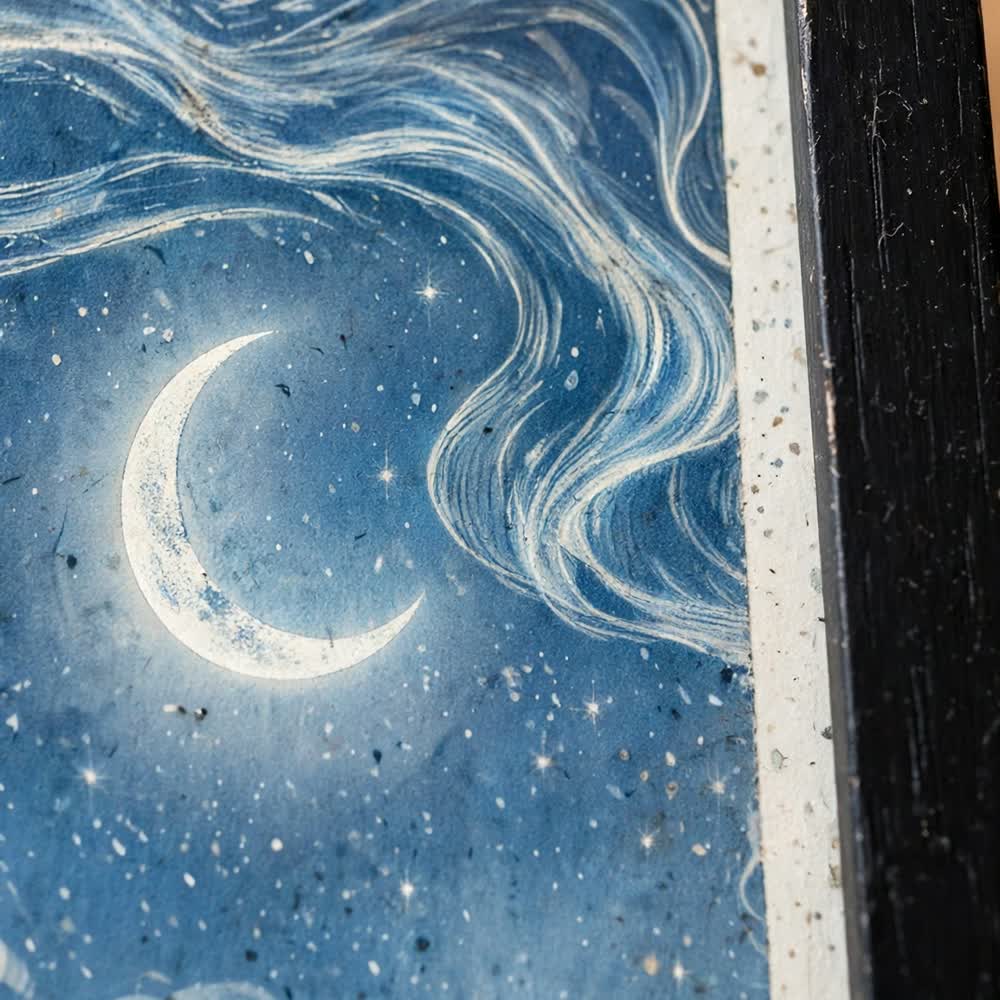 Celestial Silver Noel — Vintage Winter Night Poster