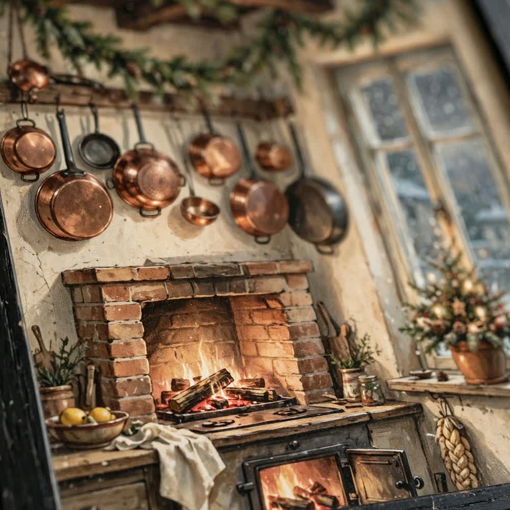 Nonna's Christmas Kitchen — Vintage Christmas Kitchen Poster