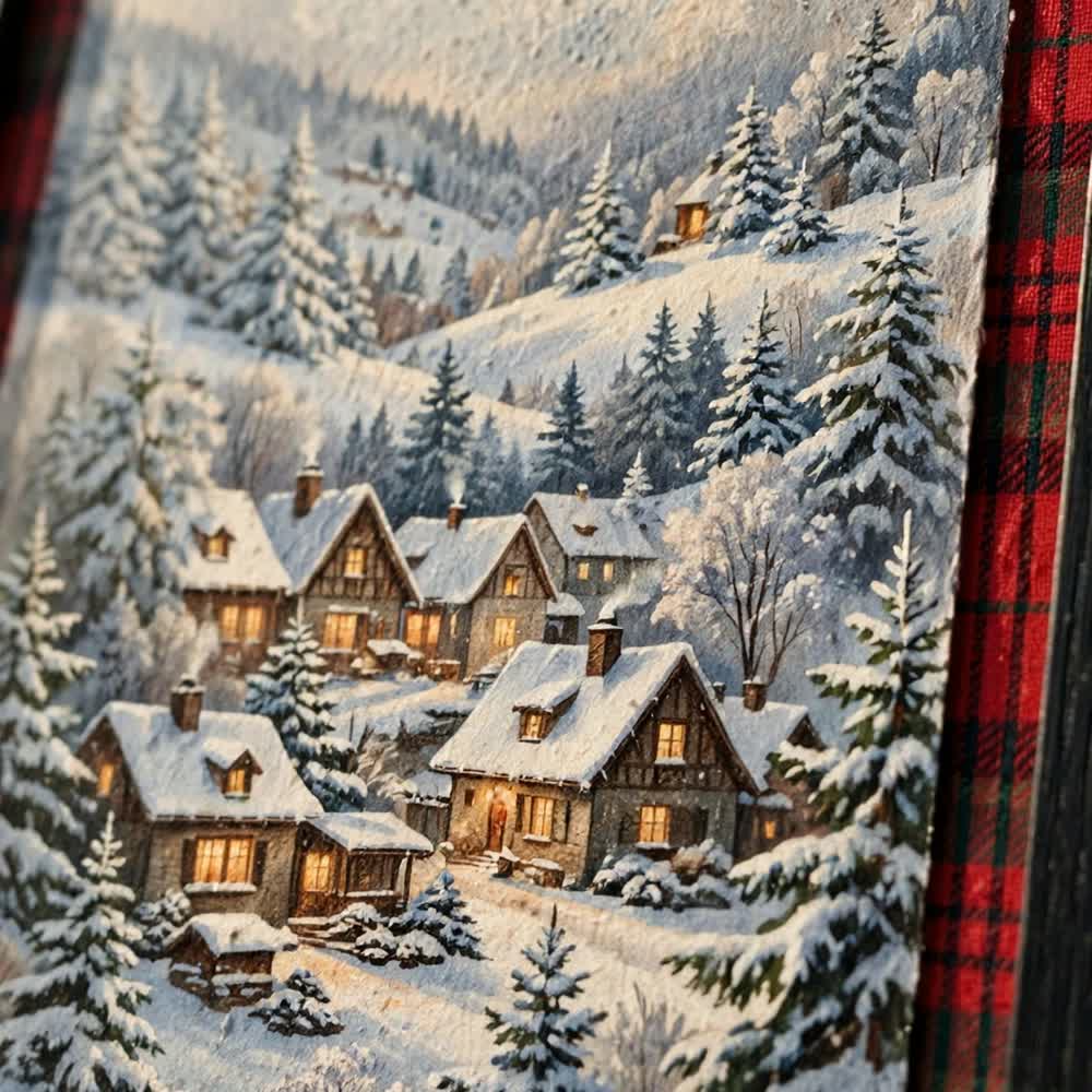 Tartan Noel — Vintage Winter Landscape Poster