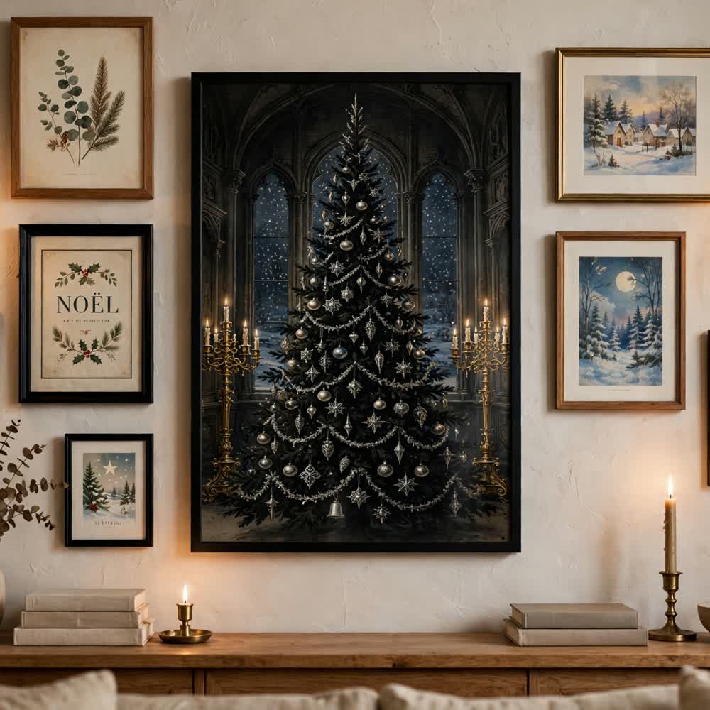 Gothmas Manor — Vintage Gothic Christmas Poster