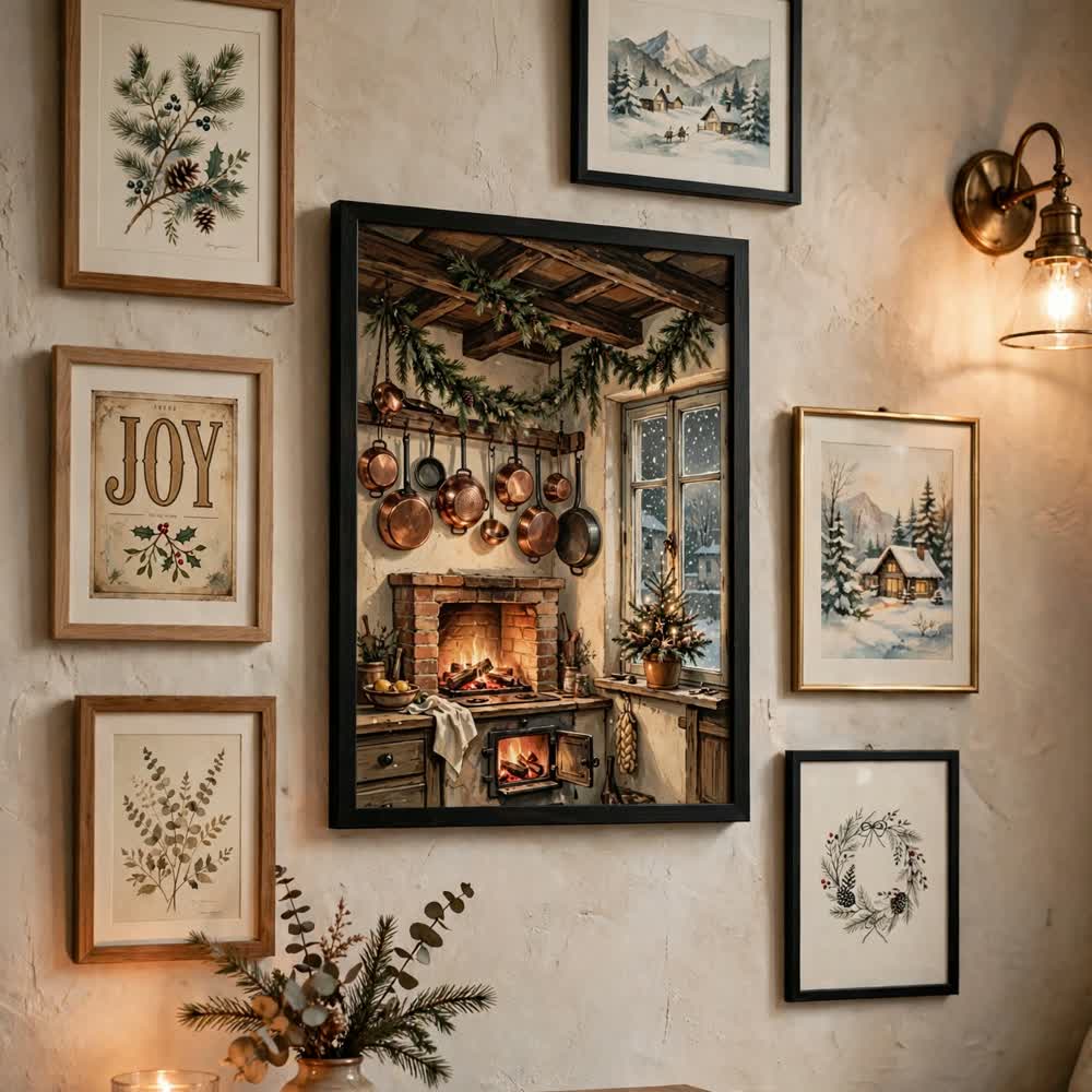 Nonna's Christmas Kitchen — Vintage Christmas Kitchen Poster