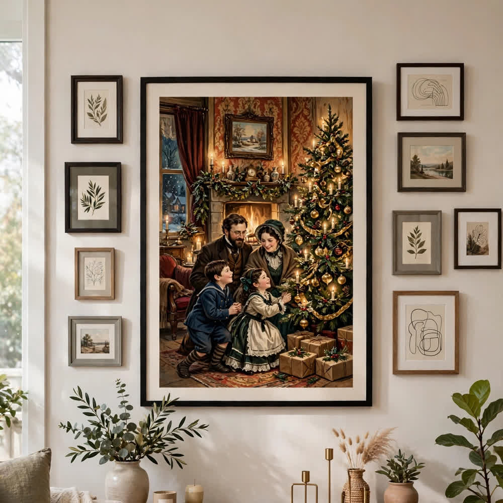 Heirloom Family Noel — Vintage Winter Landscape Poster