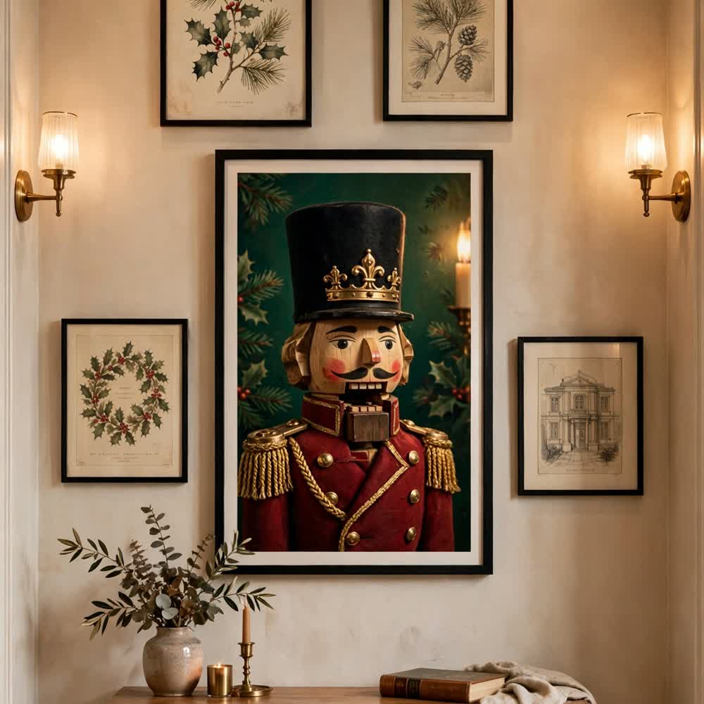 The Nutcracker — Vintage Winter Landscape Poster