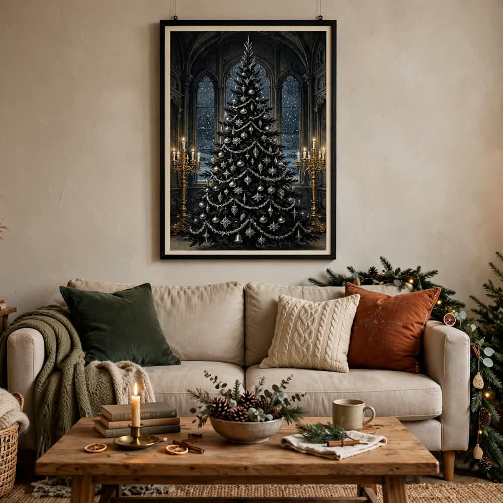Gothmas Manor — Vintage Gothic Christmas Poster