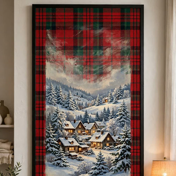 Tartan Noel — Vintage Winter Landscape Poster