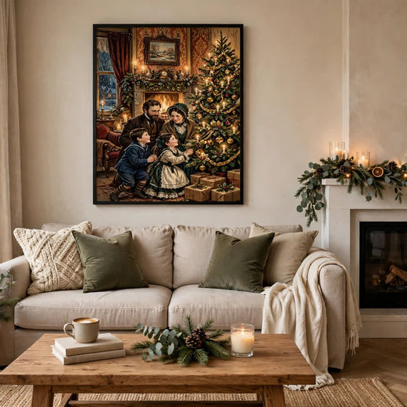 Heirloom Family Noel — Vintage Winter Landscape Poster