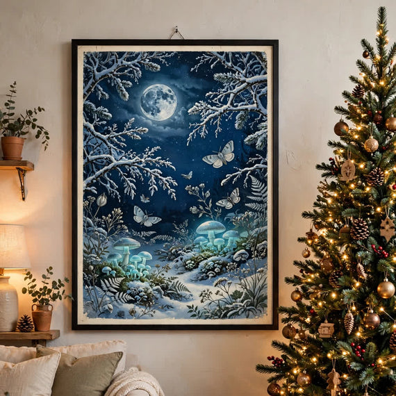 Enchanted Winter Garden — Vintage Winter Landscape Poster