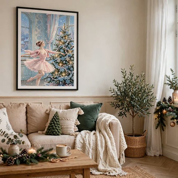 Ballet Rehearsal Eve — Vintage Winter Landscape Poster