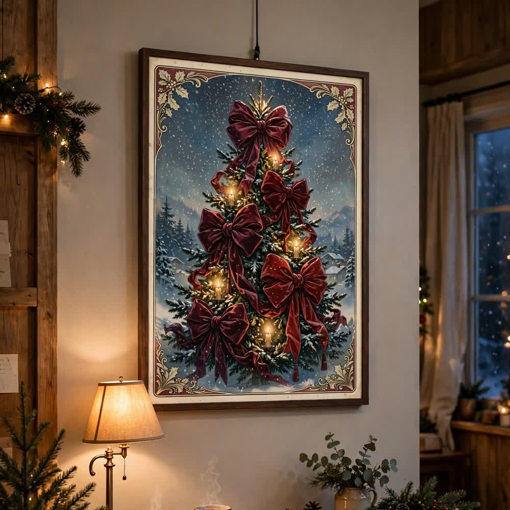 Velvet Bow Tree poster in a home office