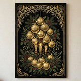 Close-up detail of Noir & Gold Ornaments poster print quality