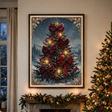 Velvet Bow Tree poster framed in a cozy living room