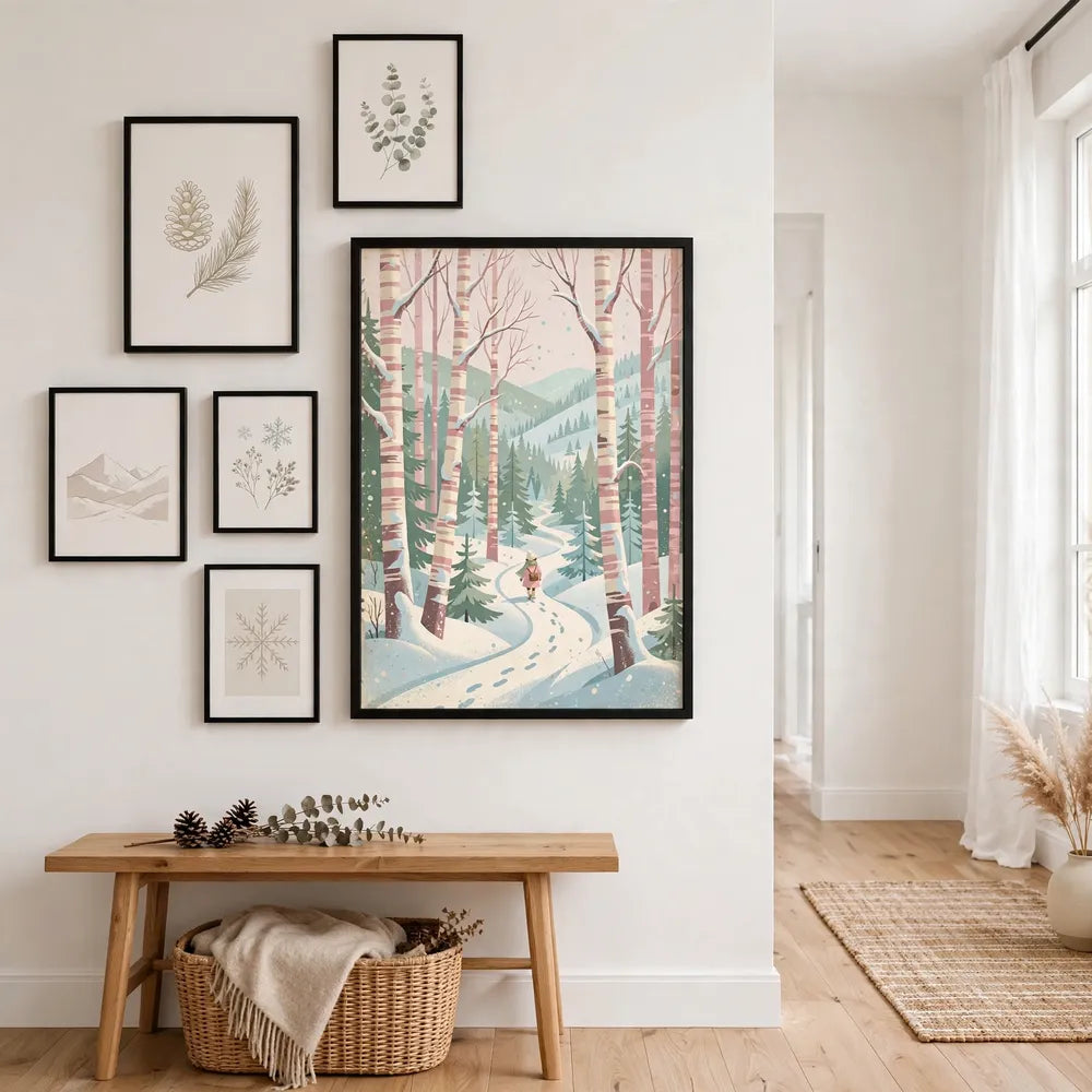 Peppermint Forest poster framed in gallery-wall mockup