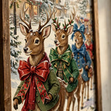 Close-up detail of Storybook Deer Parade poster print quality