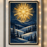 Close-up detail of Starry Bethlehem Night poster print quality