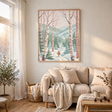 Peppermint Forest poster framed in living-room mockup