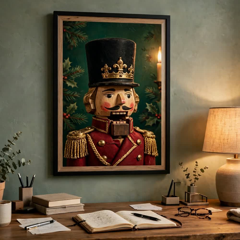 The Nutcracker — Vintage Winter Landscape Poster