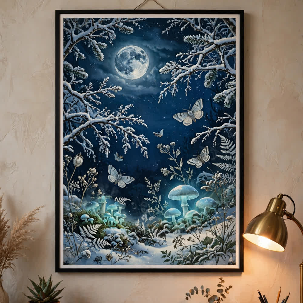 Enchanted Winter Garden — Vintage Winter Landscape Poster