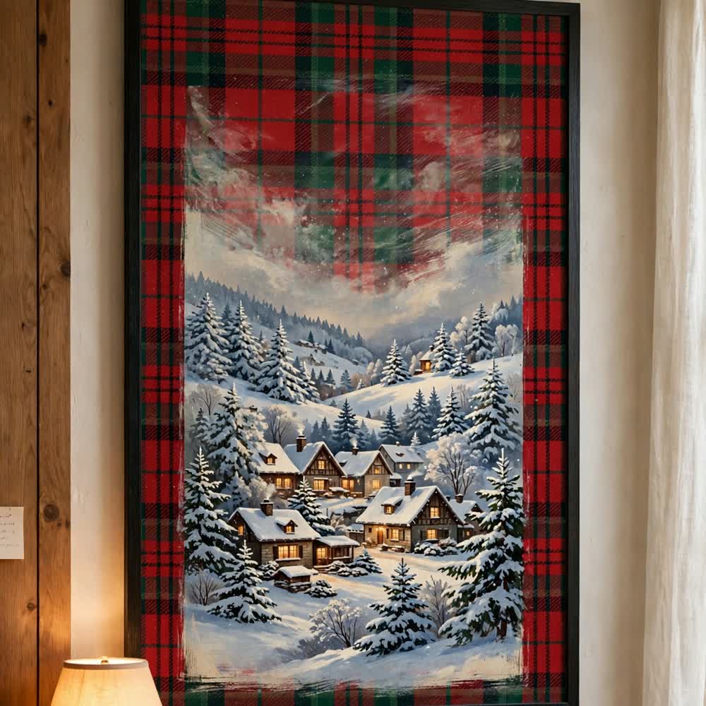 Tartan Noel — Vintage Winter Landscape Poster