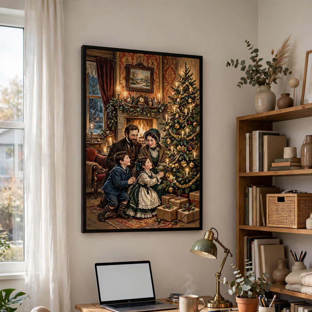 Heirloom Family Noel — Vintage Winter Landscape Poster