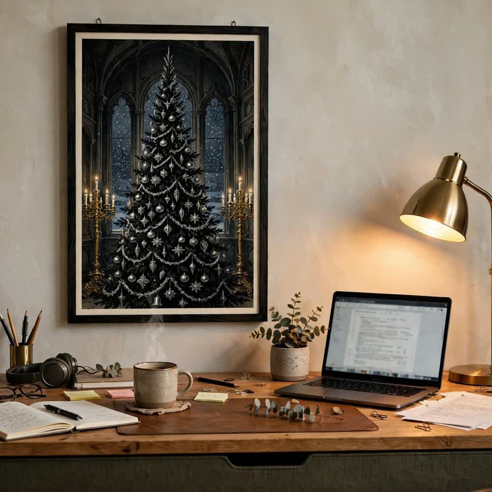 Gothmas Manor — Vintage Gothic Christmas Poster