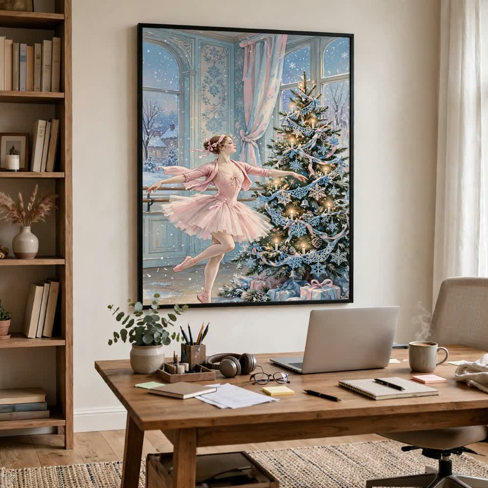 Ballet Rehearsal Eve — Vintage Winter Landscape Poster