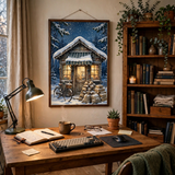 The Old Post Office at Christmas poster in a home office