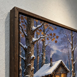 Close-up detail of Maple Sugar Shack Winter poster print quality
