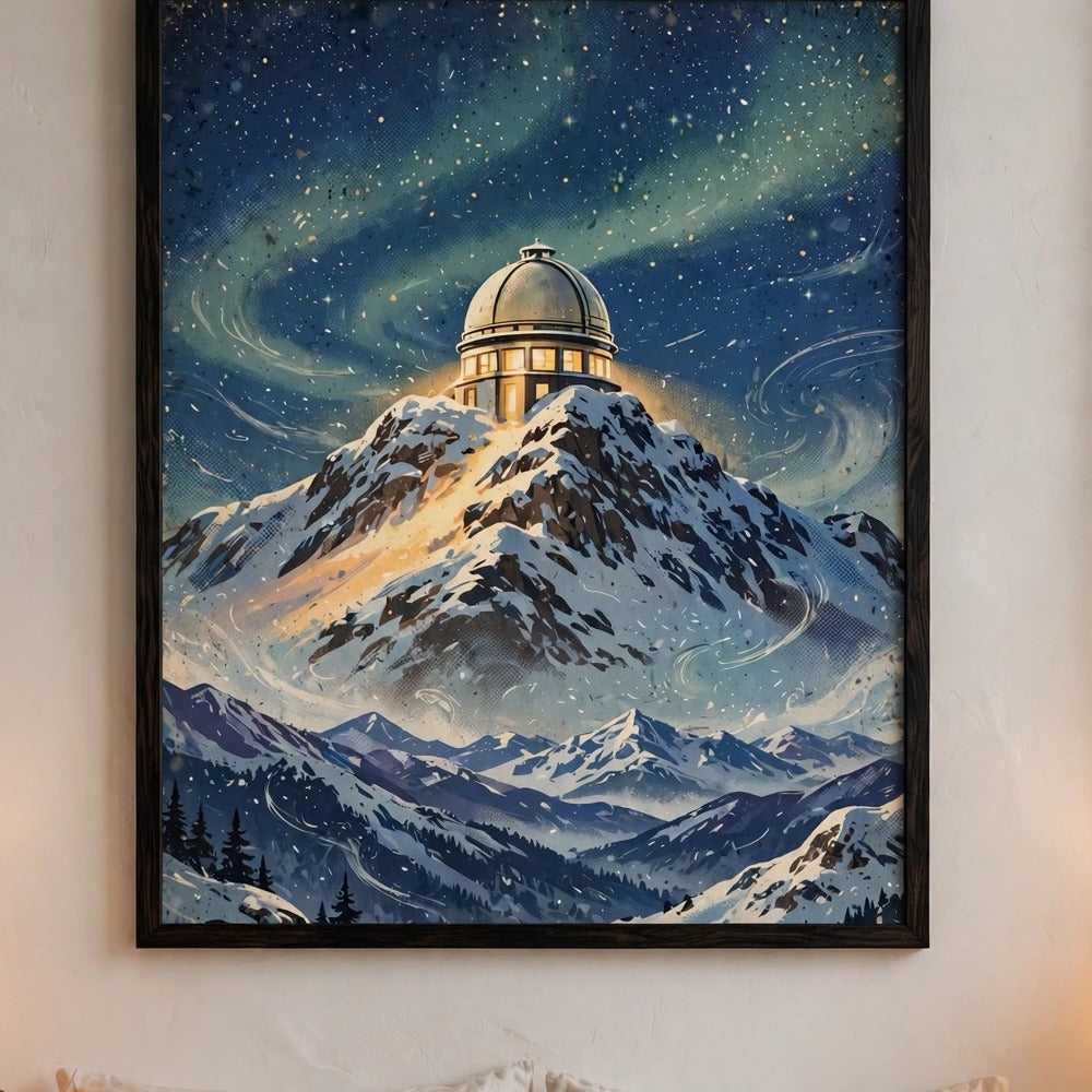 Alpine Observatory at Night poster in bedroom