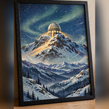 Alpine Observatory at Night poster in close-up