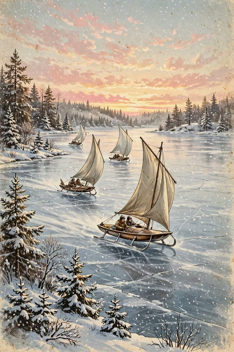 Vintage Ice Yacht Race poster promo video