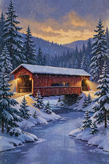 Snowy Covered Bridge at Dusk promo video