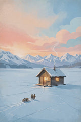 Ice Fishing Hut at Sunrise promo video