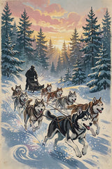Husky Sled Team at Dawn promo video