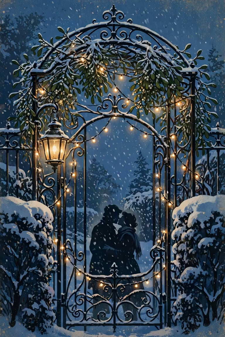 Mistletoe Gate at Christmas vintage winter poster promo reel