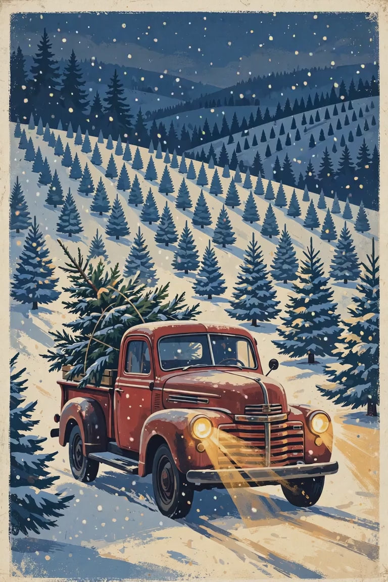Snowy Pickup at the Tree Farm promo video