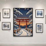 Snowy Kyoto Temple vintage winter poster - gallery