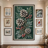 Frosted Pinecone Botanical vintage Christmas poster — gallery