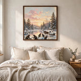 Ice Harvest Morning poster in a minimalist bedroom