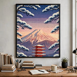Snowy Mt. Fuji at Dawn poster in office