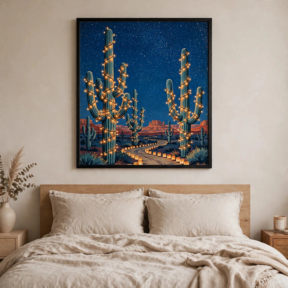 Christmas in the Desert — Vintage Winter Landscape Poster