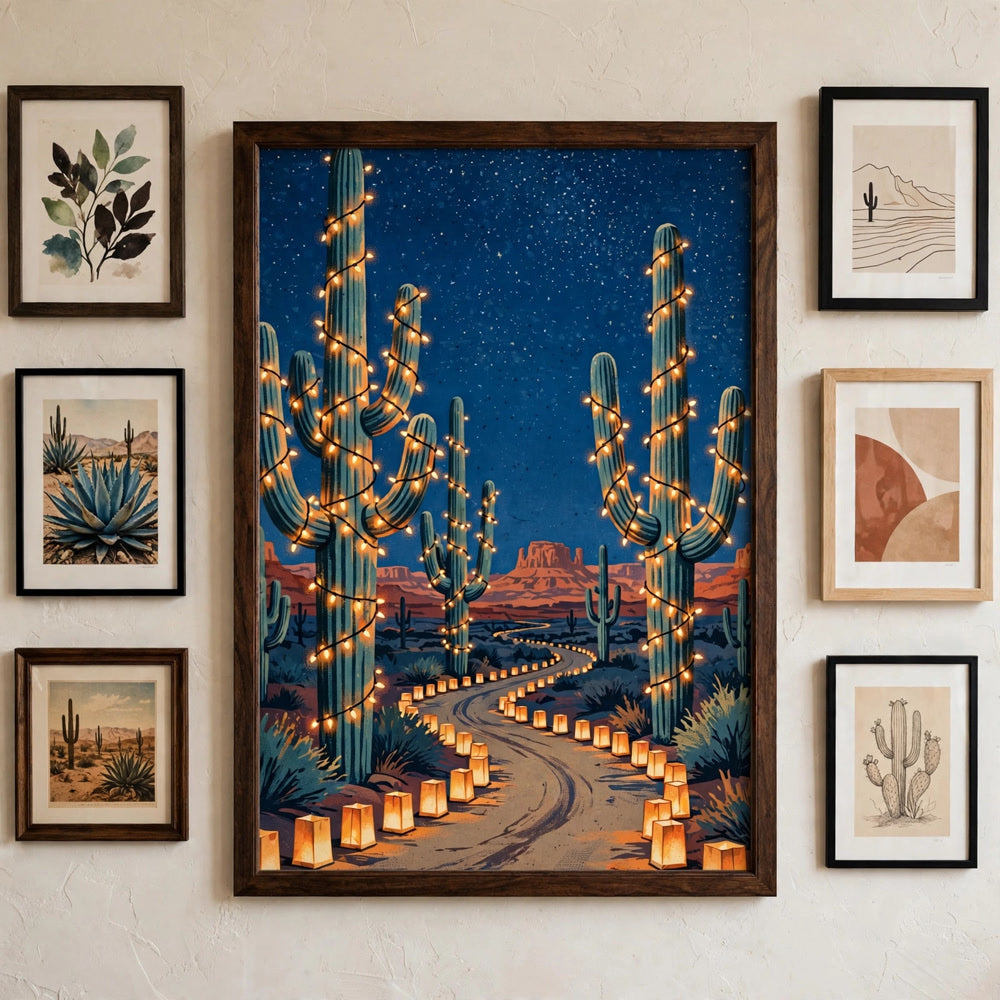 Christmas in the Desert — Vintage Winter Landscape Poster