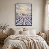 Lavender Snowfall vintage winter poster mockup