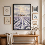 Lavender Snowfall vintage winter poster mockup