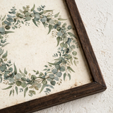 Close-up detail of the Eucalyptus Christmas Wreath print